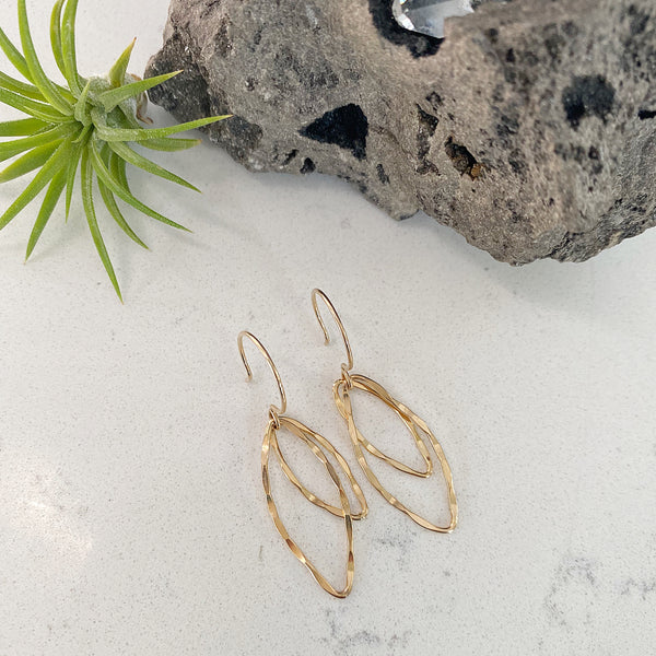 Justicia Jewelry Lil' Marquee Earrings in 14 karat gold