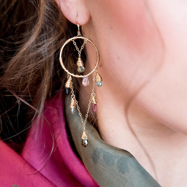 Custom healing Dreamcatcher Earrings by Justicia Artisan Jewelry 