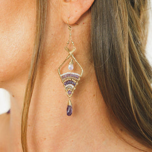 Custom healing Selene Moon Goddess earrings from Justicia Jewelry