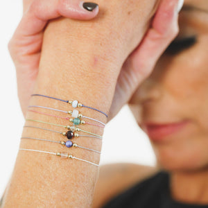 Custom healing intention bracelets from Justicia Jewelry