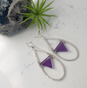 Amethyst and Sterling Silver Divinity Earrings by Justicia Jewelry
