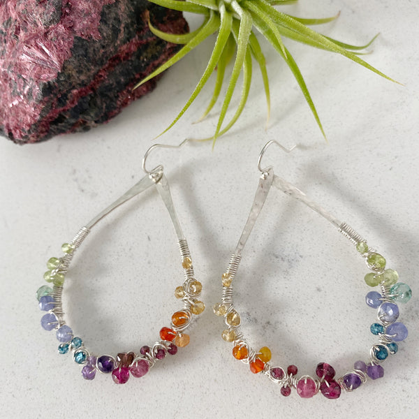 Kaleidoscope rainbow Earrings by Justicia Jewelry