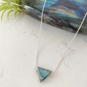Justicia Artisan Jewelry Divinity Necklace in sterling silver and Labradorite 