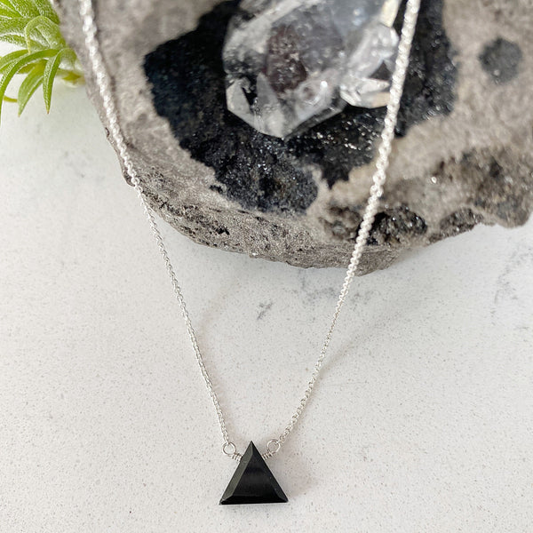 Resilience Necklace by Justicia Artisan Jewelry with Black Spinel