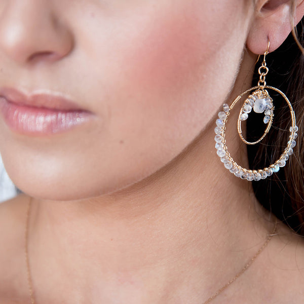 Custom healing moon earrings from Justicia Jewelry